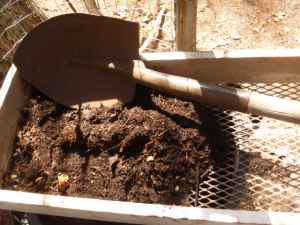 Simple tools; a shovel, screen and wheelbarrow - compost is low tech